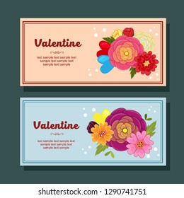 valentine season decoration horizontal banner buttercup flower