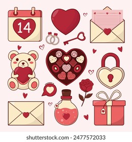 Valentine set Valentine icon set illustration valentine's day element set