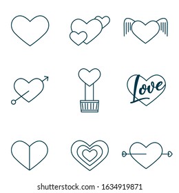 valentine set icon vector design 