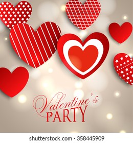 Valentine. Set of stickers in the shape of a heart to celebrate Valentine's Day.