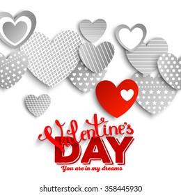 Valentine. Set of stickers in the shape of a heart to celebrate Valentine's Day. You are in my dream.