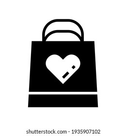 valentine shopping icon or logo isolated sign symbol vector illustration - high quality black style vector icons
