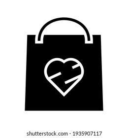 valentine shopping icon or logo isolated sign symbol vector illustration - high quality black style vector icons
