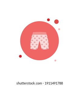 Icono de la burbuja de un círculo corto de San Valentín