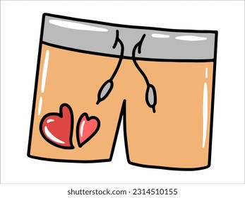 Valentine shorts with Heart Decoration