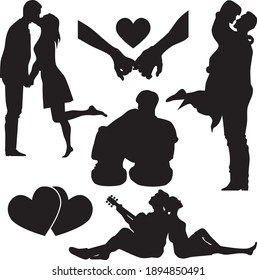 Vector de elementos gráficos de la silueta de San Valentín
