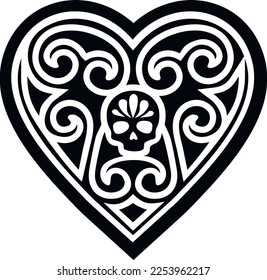 valentine skull with heart, grunge vintage design t shirts