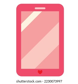 Valentine Smartphone Vector Icon Illustration