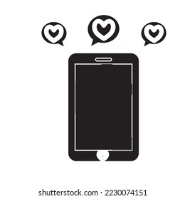 Ilustración del icono del vector de Valentine Smartphone