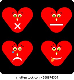 Valentine Smiley Icon Pack Vector