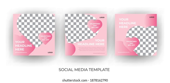 Valentine Social Media banner template can be edited. Everyone can use this design easily. Unique Promotional web banners for social media.-Vector.