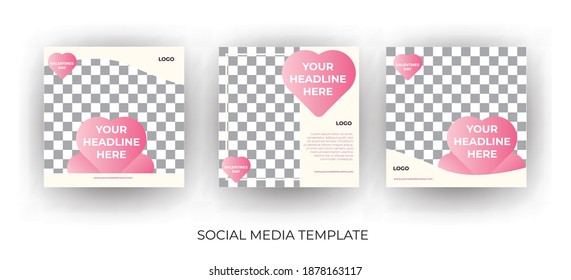 Valentine Social Media banner template can be edited. Everyone can use this design easily. Unique Promotional web banners for social media.-Vector.