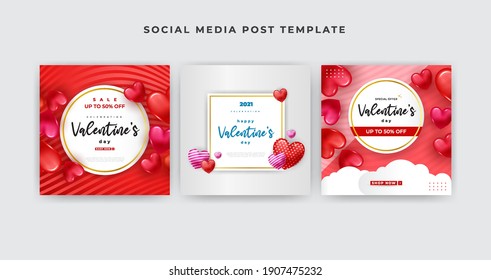 Valentine social media post banner template