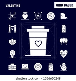 Valentine Solid Glyph Icons Set For Infographics, Mobile UX/UI Kit And Print Design. Include: Tag, Sign, Love, Valentine, Romantic, Love, Heart, Valentine, Icon Set - Vector