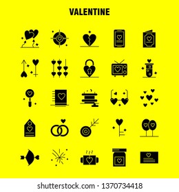 Valentine Solid Glyph Icons Set For Infographics, Mobile UX/UI Kit And Print Design. Include: Bottle, Medicine, Love, Valentine, Romantic, Book, Love, Valentine, Icon Set - Vector