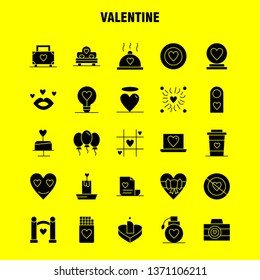 Valentine Solid Glyph Icons Set For Infographics, Mobile UX/UI Kit And Print Design. Include: Tag, Sign, Love, Valentine, Romantic, Love, Heart, Valentine, Icon Set - Vector