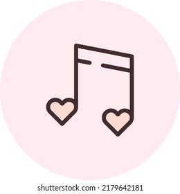 Valentine song, illustration, vector on a white background.