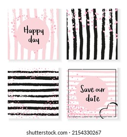 Valentine Sparkle. Abstract Cover. Golden Rain Flyer. Save Date Brochure Set. White Retro Particles. Black Premium Starburst. Pink Stylish Offer. Stripe Valentine Sparkle