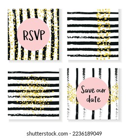 Valentine Sparkle. Glowing Concept. New Year Magazine Set. Stripe Stylish Paint. White Branding Brochure. Black Minimal Wallpaper. Golden Trendy Element. Stripe Valentine Sparkle