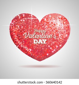 Valentine sparkle red love heart