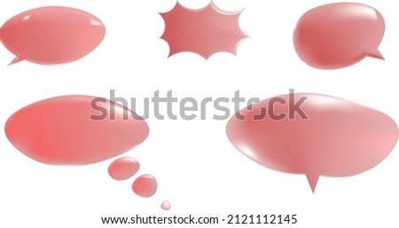 valentine speach bubble set 3d comic speach bubbles vector art pink chat