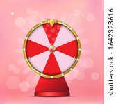 Valentine Spinning Fortune Wheel in realistic style on Bokeh Background