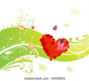 Valentine Frühlingsgrafik für Sommerdesign.