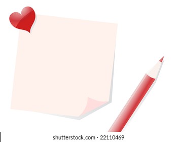 valentine stick note illustration