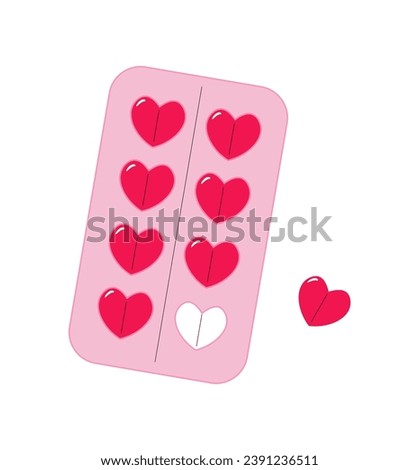 Valentine Sticker. Tablets in the form of a heart.
