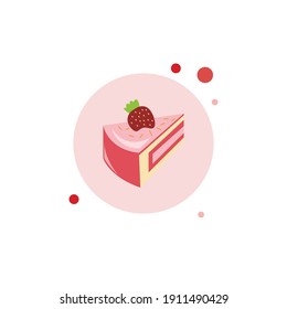 Icono de la burbuja del circo de torta de fresa de San Valentín