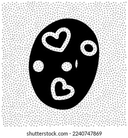 valentine style alphabet with heart, letter O