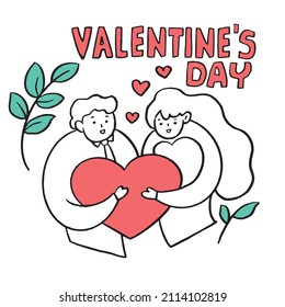 Valentine style minimalism design. Vector illustration