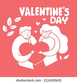 Valentine style minimalism design. Vector illustration