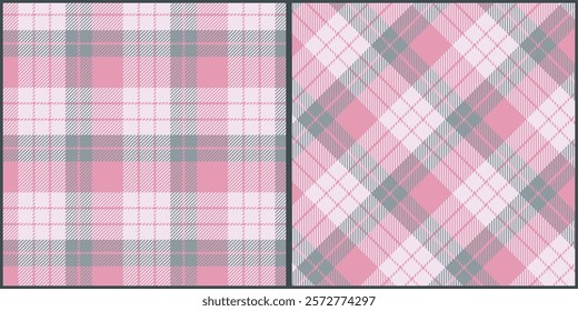 Valentine style plaid seamless pattern vector. Background graphic tartan fashion design use for print, texture, cloth, fabric, flannel.	