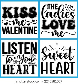 Valentine Svg Bundle, T shirt design Vector File