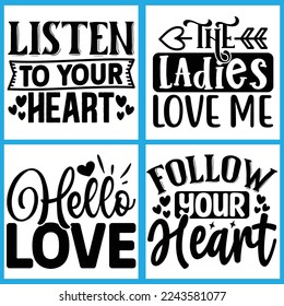 Valentine Svg Bundle, T shirt design Vector File