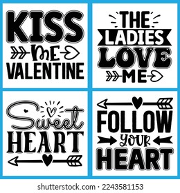 Valentine Svg Bundle, T shirt design Vector File