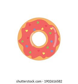 Valentine Sweet Love Donuts Vector Icon