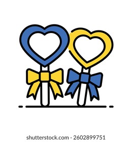 Valentine Sweets vector filled outline icon. EPS 10 file