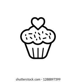 Valentine symbol : Cupcake icon, Small cake designed to serve one person.