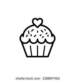 Valentine symbol : Cupcake icon, Small cake designed to serve one person.
