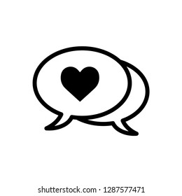 Valentine symbol : Speech bubble icon vector. Simple bubble sign.