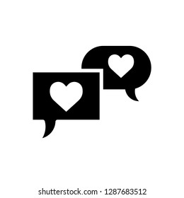 Valentine symbol : Speech bubble icon vector. Simple bubble sign.