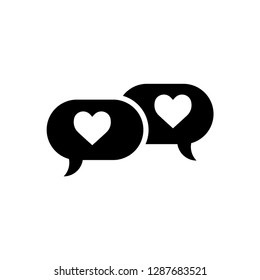 Valentine symbol : Speech bubble icon vector. Simple bubble sign.