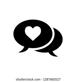 Valentine symbol : Speech bubble icon vector. Simple bubble sign.
