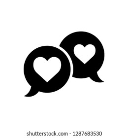 Valentine symbol : Speech bubble icon vector. Simple bubble sign.