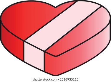 Valentine Symbol with Trendy Cartoon Design. Vector Illustration on White Background.