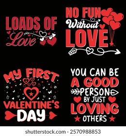 Valentine T shirt Design set, valentines day typography t shirt bundle