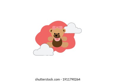 Valentine Teddy Bear Cloud Icon