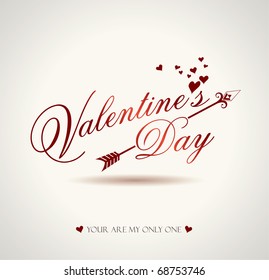 valentine text with arrow